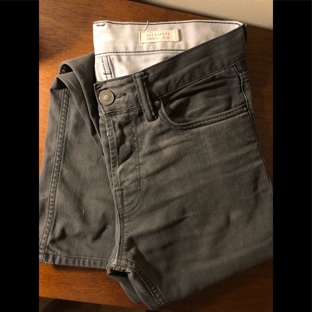 All Saints Cigaret Skinny Fit Grey Jeans W28-L32